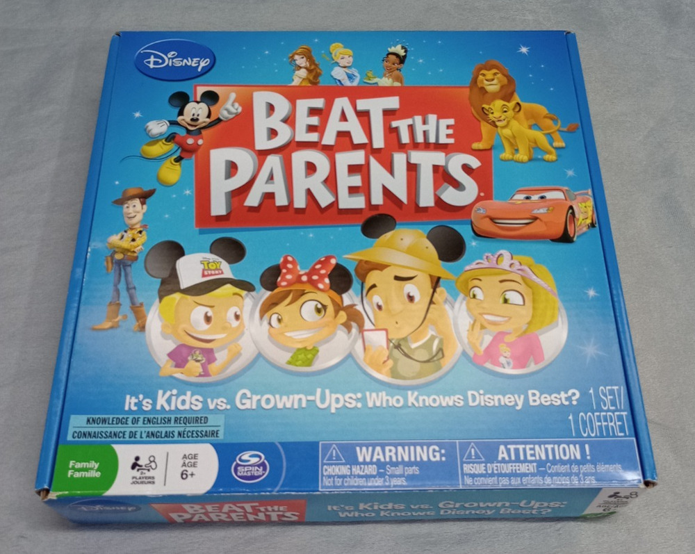 Disney Pixar BEAT THE PARENTS Board Game Kids vs Grown Ups Who Knows Trivia Best